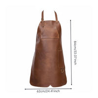 Waterproof Barber Apron With Pockets PU Leather Apron Vintage Design
