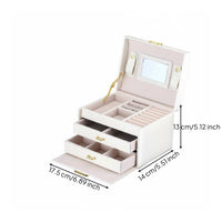 Jewelry Storage Box with Drawers Lockable 3 Layer Jewelry Box for Travel, Women
