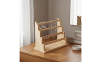 Natural Wood Wooden Jewelry Display Stand Space Saving Bracelet Holder Display Easy to Assemble for Market Stall, Retail Retailer