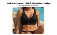 Stretchy Material Cross Swim Top Removable Pads Cross Back Swim Top Flattering Fit for Adults, Teens, Summer, Swimming