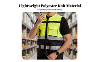 Reflective Safety Vest 360° Reflectivity High-Visibility Construction Vest Fastener Ed Reflective Gilet All-Gender Fit