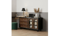 Multi-Functional Design Solid Wood Dressing Table Sturdy Construction Wooden Dressing Table Set Adjustable Configuration Vintage Writing Desk Vanity for Small Areas