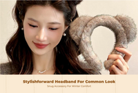 Women's Plush Teddy Headband Elastic Comfortable Decorative
