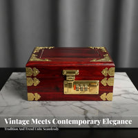 Compact Size Wood Jewelry Storage Box Lockable Wooden Jewelry Box
