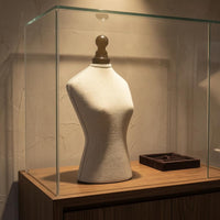 Necklace Display Bust Tapered Waist Linen Textile Display Bust Rounded Shoulders