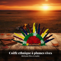 Feather Headdress Cosplay Accessory Colorful Feather Headdress Vibrant Colors
