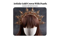 Elegant Radiant Headband Regal Aesthetic Radiant Crown Celestial Headpiece Ornate Design Medieval Cosplay Crown Lightweight