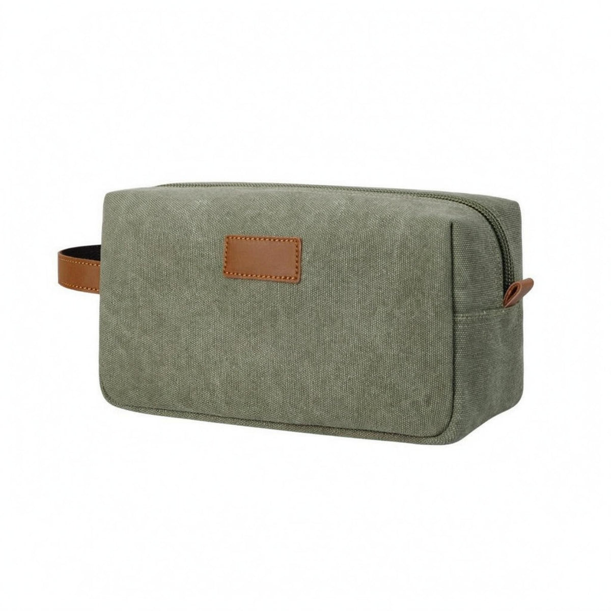 Canvas Toiletry Bag Woven Texture Waterproof Toiletry Bag Structured