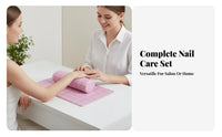 Soft & Comfortable Manicure Hand Rest Set Easy to Clean Nail Armrest Pillow and Mat Washable for Manicurists, Beauty School, Spas, Travel