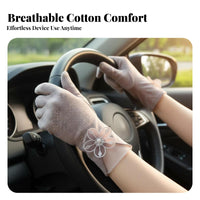 Protection Gloves Breathable Lace Trim Sun Gloves Elegant Design Stretchable for Outdoor Aficionados, Cycling, Outdoors
