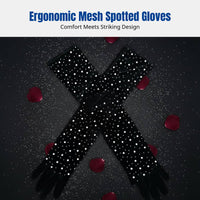 Halloween Cosplay Plush Gloves, Crystal Mesh, Women's Sun Protection, Nightclub Performance Accessory