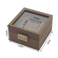 Vintage Watch Display Box Sturdy Wood Construction Wooden Watch Box Cushioned Wristwatch Holder Dustproof Particle-Resistant