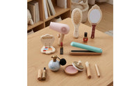 Wooden Pretend Makeup Kit Miniature Toy Cosmetic Set Rounded Shapes for Kids