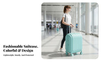 Bread-Inspired Look Hardside Carry-on Stylish Design Ribbed Hard-Shell Suitcase Combination Lock Rolling Bag Airline Approved for Students, Travelers, Young Adults, Vacation, Airport, Weekend Getaway, Business Trip