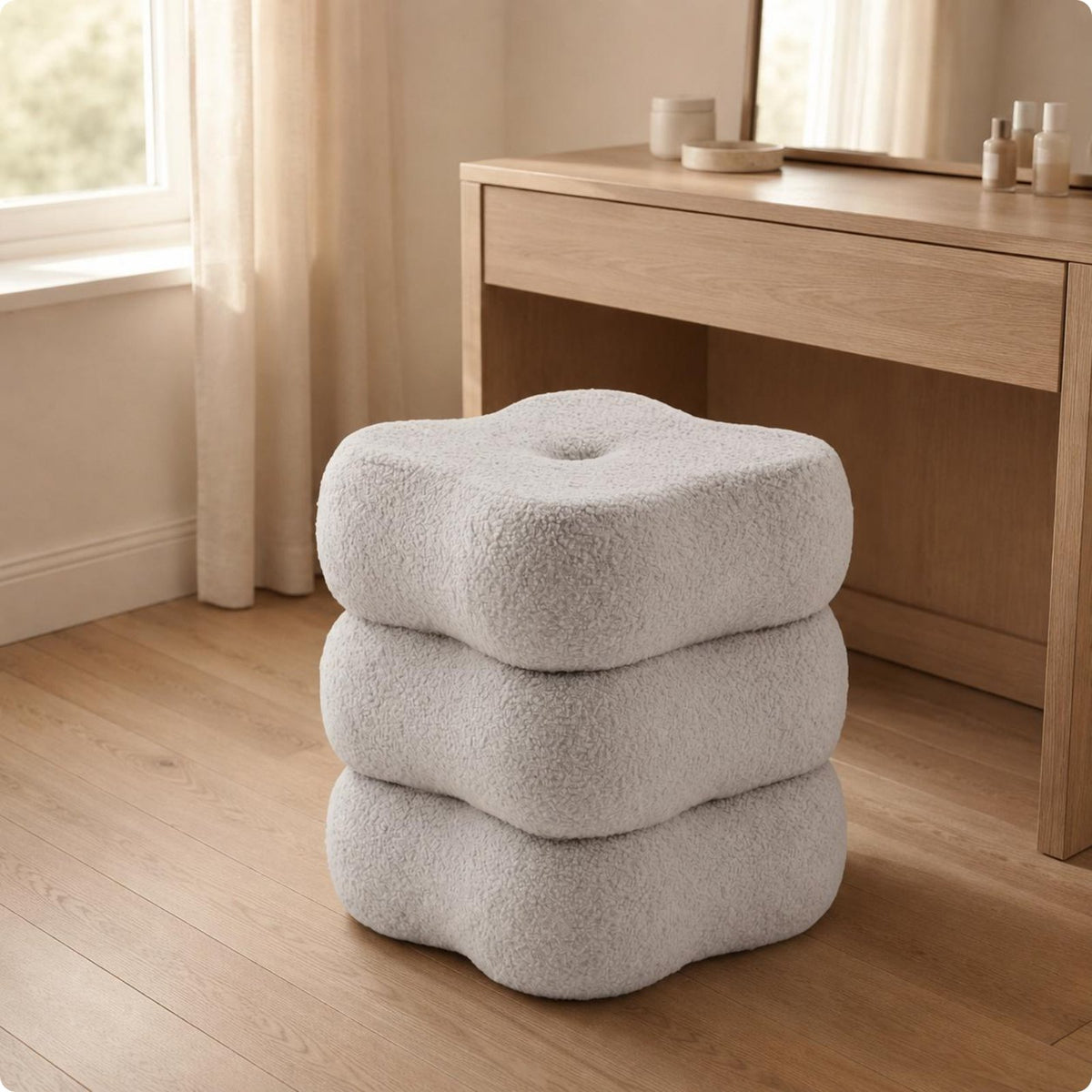 Fuzzy Vanity Stool Soft Household Seating Stylish for Women