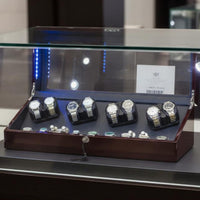 8+9 Watch Winder Box Multiple Rotation Modes Automatic Watch Winder Jewelry Storage Sturdy Wood Construction Lid Activated Stop