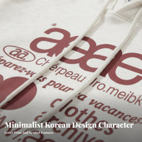Letter Print Hoodie, Unisex, Long Sleeve, Korean Style, Loose Fit