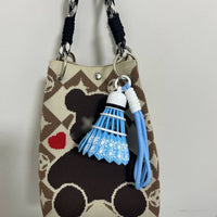 Colorful Shuttlecock Bag Accessory Snowflake Pattern for Backpack