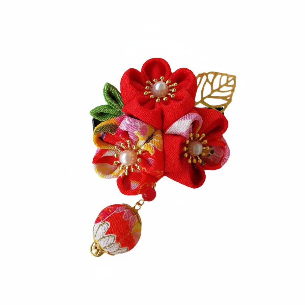 Textile Flower Hairpin with Tassel Bead Em Chime Ished Traditional Chinese Attire Hair Accessory Textile Flower Tassel Fastener