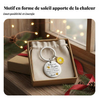 Marigold Locket Keychain Sentimental Gift Stainless Steel Keychain with Ornament