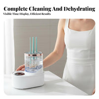Gentle on Bristles Automatic Brush Cleaner and Dryer Easy to Clean Makeup Brush Washer and Dryer Splash-Proof Design for Home Use, Bathroom