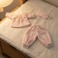 3-Piece Doll Pajama Set Long Sleeved Doll Pajama Outfit Slightly Transparent Toy Apparel