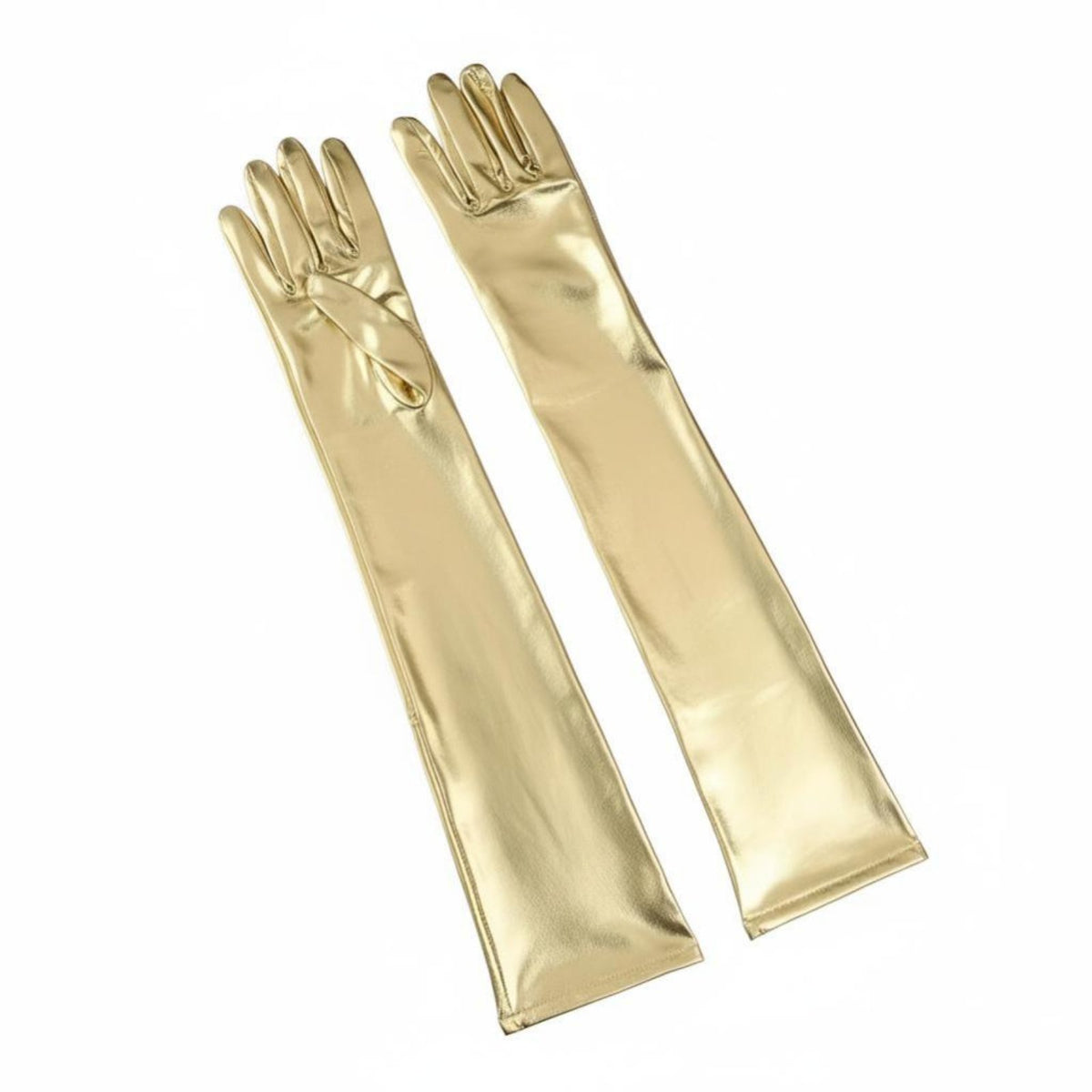 Shiny Patent Leather Gloves, Extended Length, Women's Cosplay, Stage Performance, Party