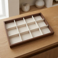 Rectangular Jewelry Display Tray Shallow Walnut Jewelry Tray Elegant Design