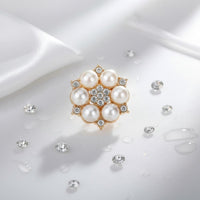 Pearl Rhinestone Flower Button Elegant Design Clothing Embellishment