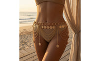 Layered Waist Chain Draped Accessory Fringe for Beachwear