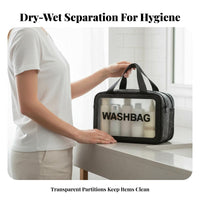 Dry Wet Separation Wash Bag Waterproof Double Layer Makeup Bag Large Capacity