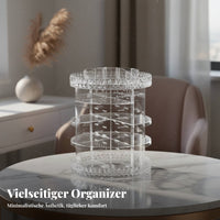 Rotating Cosmetic Organizer Crystal Pattern for Bathroom Counter