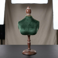 Vintage-Style Jewelry Bust Handmade Velvet Necklace Display Stand