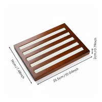 Wooden Band Display Tray Soft Padded Slots Slotted Band Holder Long-Lasting