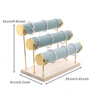 Minimalist Design 3 Tier Bracelet Holder Detachable Rods Bracelet Bar Organizer Easy to Assemble for Boutique, Vanity Table, Craft Shows