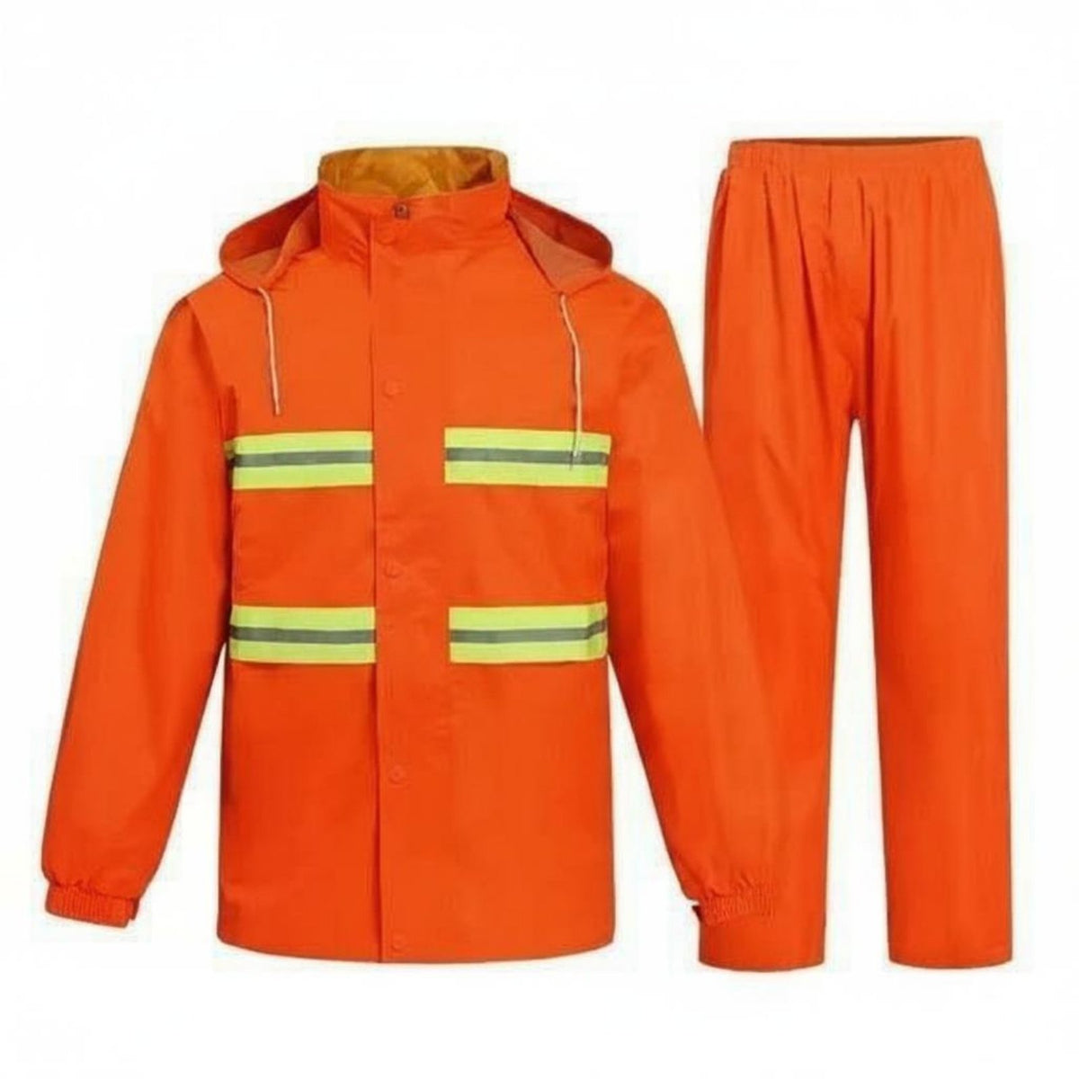 Long-Lasting Reflective Rain Suit Heavy Duty High Visibility Work Suit Adjustable Hood for Road Workers, Women, Rainy Days, Farming