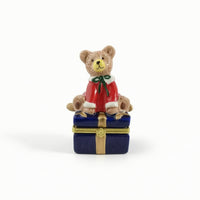 Jewelry Box with Figurine Lid Decorative Ceramic Jewelry Box Gold for Vanity