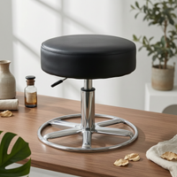 Swivel Rolling Chair Water-Resistant Padded Swivel Chair Chrome Metal