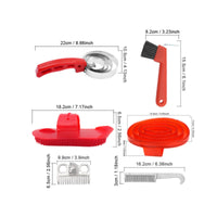 6 Pieces Horse Grooming Set Metal and Plastic Horse Grooming Kit Molded Handles