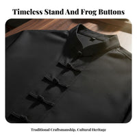 Loose Tang Suit Shirt for Men, Short Sleeve, Frog Button, Relaxed Chinese Style, Summer
