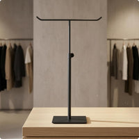 T-Shaped Display Stand Square Base Tabletop Handbag Holder Stable