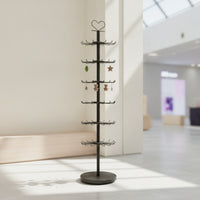 Rotating Display Rack with Hooks Floor-Standing for Retailers