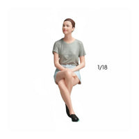 Sitting Woman Figurine Highly Detailed Painted Scale Model Person for Collectors