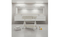 Multi-Functional Mobile Baby Changing Station Silent Casters Adjustable Height Changing Table Formaldehyde-Safe for Newborns, Infants