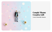 2 Pieces 1:64 Scale Couple Figurine Creative Gift 1:64 Miniature Scale People Figure Miniature Man and Female Model Collectible