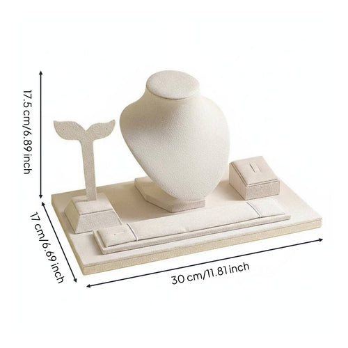 Band Bracelet Necklace Earring Display Stand Space Saving Velvet Jewelry Organizer Scratch Protection Necklace Bust Holder for Retail Counter