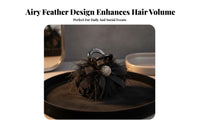 Feather Grip Fastener Elegant Exotic Feather Fastener Soft Hair Jaw Stylish Versatile for Women, Special Events