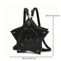 Star-Shaped Bag Structured Star Bag Embossed for Streetwear, Goths, Cosplayers