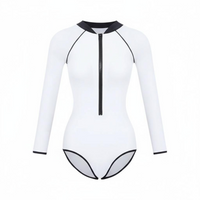 Women's Cream Swimsuit, UPF 50+ Sun Protection