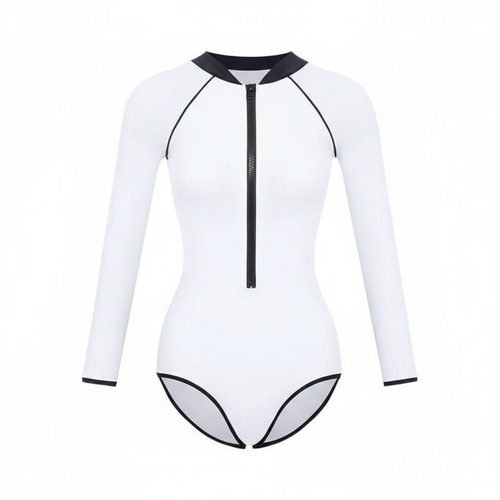 Women's Cream Swimsuit, UPF 50+ Sun Protection